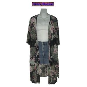 Love Maternity Duster One Size Tropical Floral Vacation Cruise Beach Summer OS